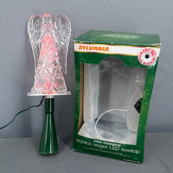 Sylvania Crystal Angel Color Changing LED Tree Top Light 8" Christmas Angelcore - Picture 3 of 17